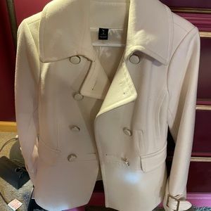 White House Black Market White Peacoat